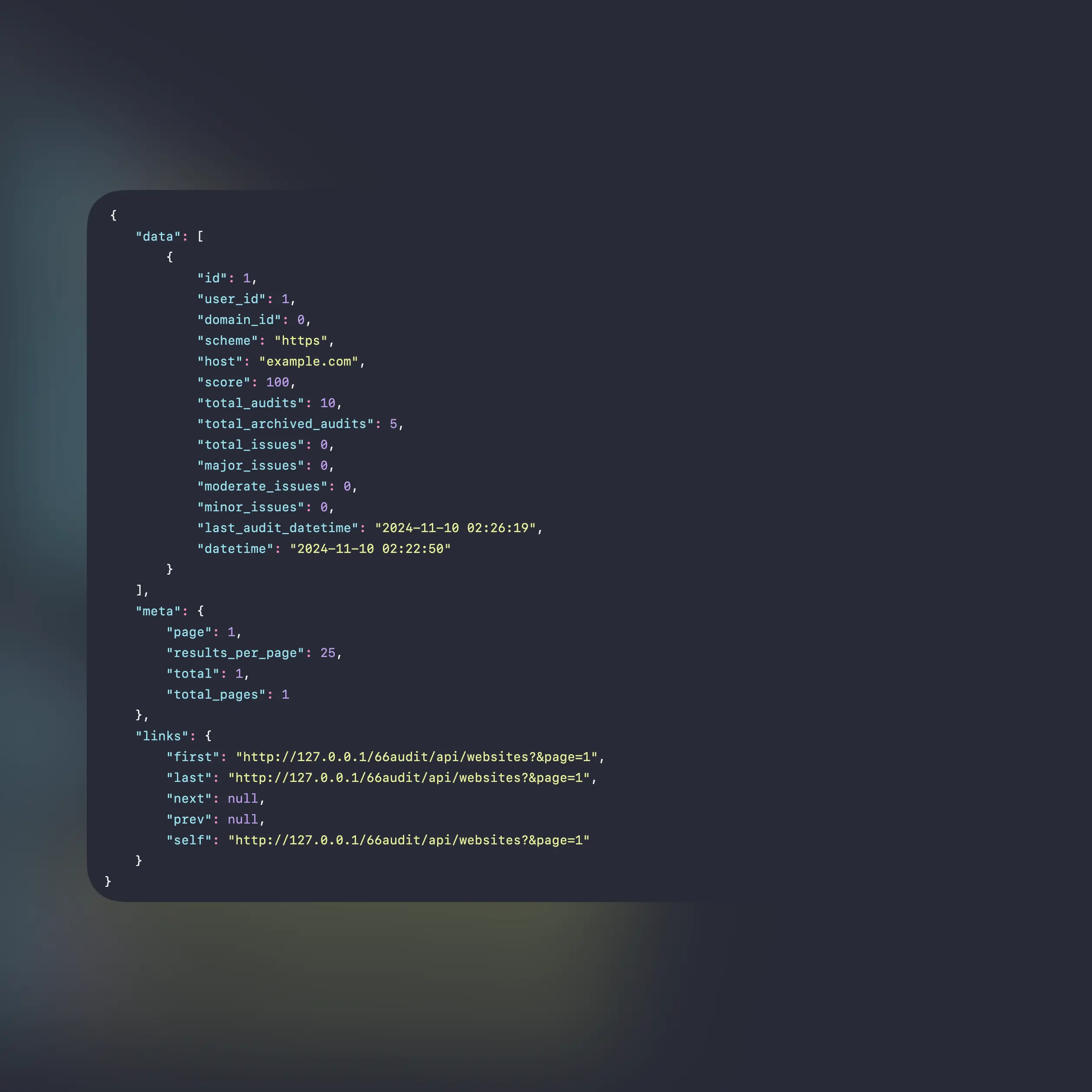عکس صفحه از ویژگی نقاط پایانی API برنامه