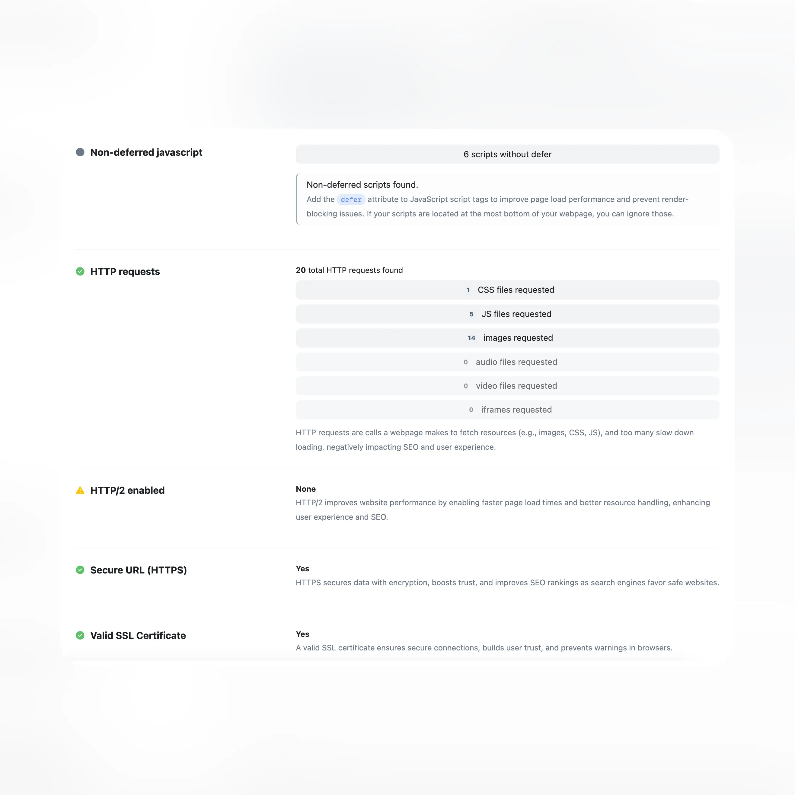 عکس صفحه تست‌های تولید شده از حسابرسی برنامه